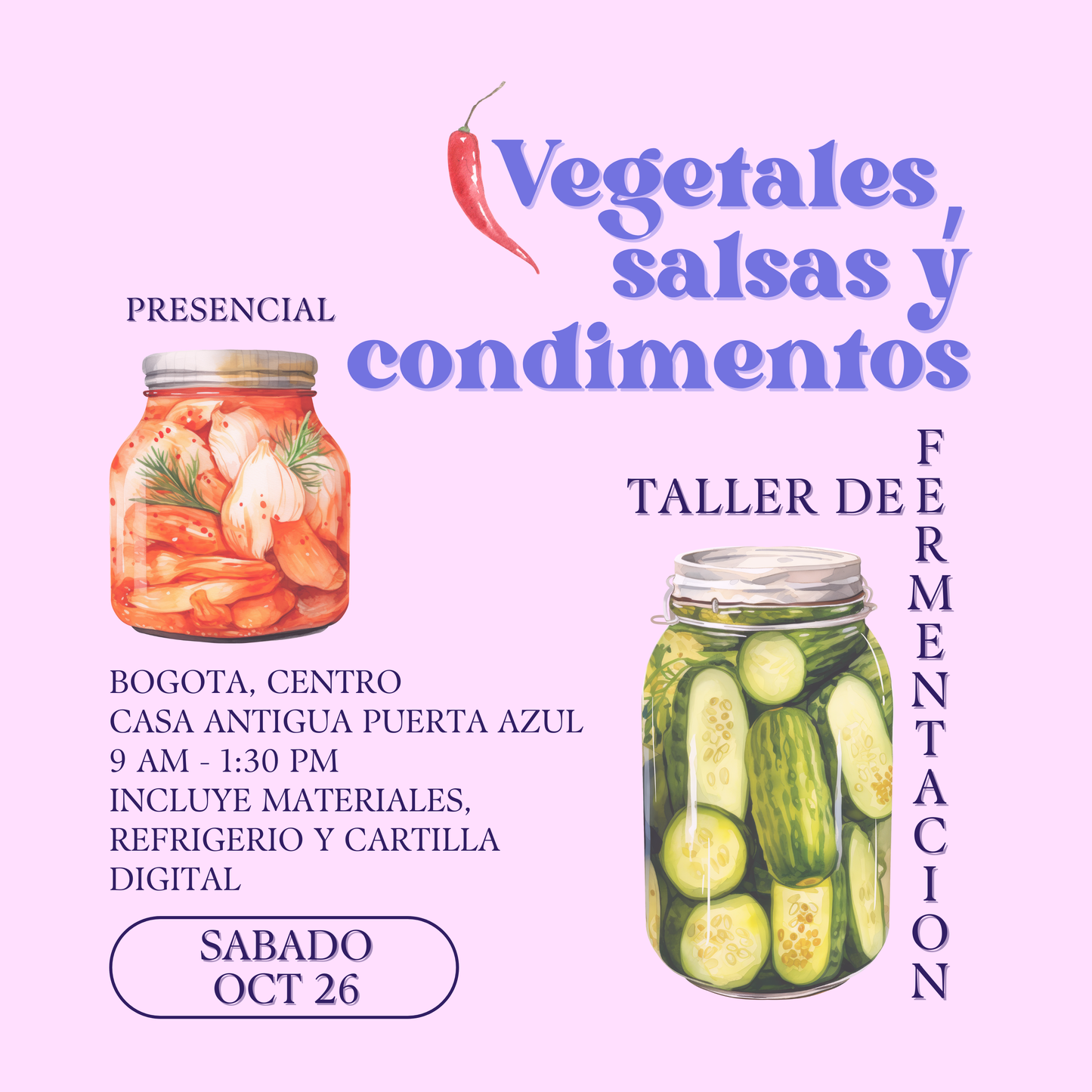 TALLER DE FERMENTACION VEGETALES, SALSAS Y CONDIMENTOS